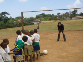 Gap year volunteer teaching in Tanzania